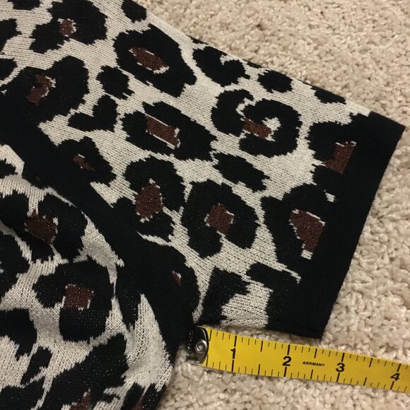 Leopard Print Cotton Knit Short Sleeve Sweater - Picture 11 of 11